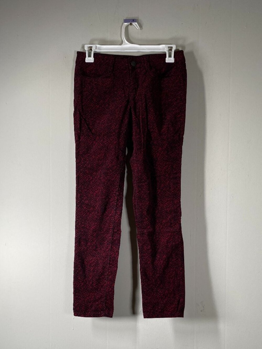 LOFT Super SKINNY Corduroy Jeans Women's 25 Low Rise Multicolor Geometric